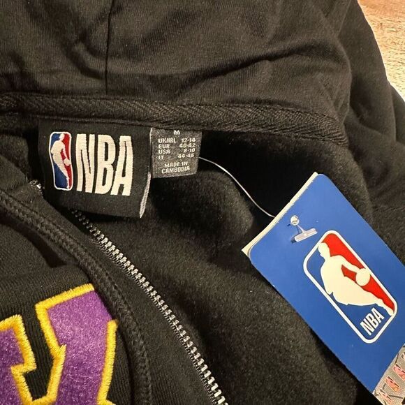NWT NBA Lakers Cropped Drop Sleeve Zip Up Hoodie - Picture 3 of 4